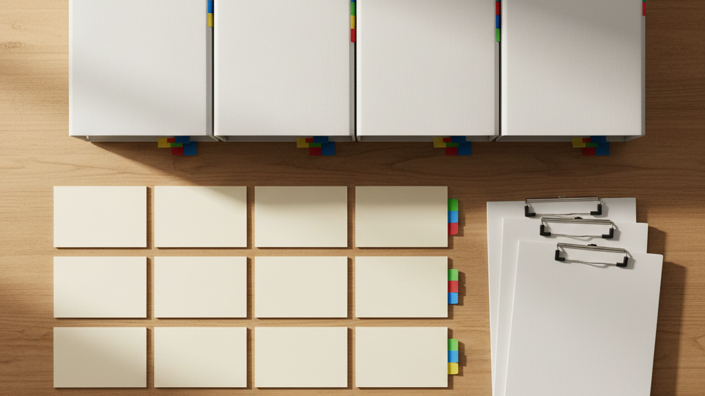 Organized binders and resource materials representing post-arrest information and family support