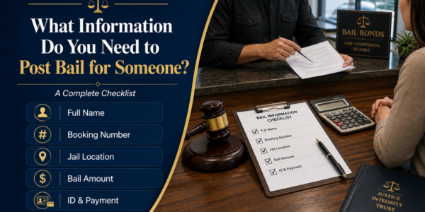 bail bonds checklist and office scene