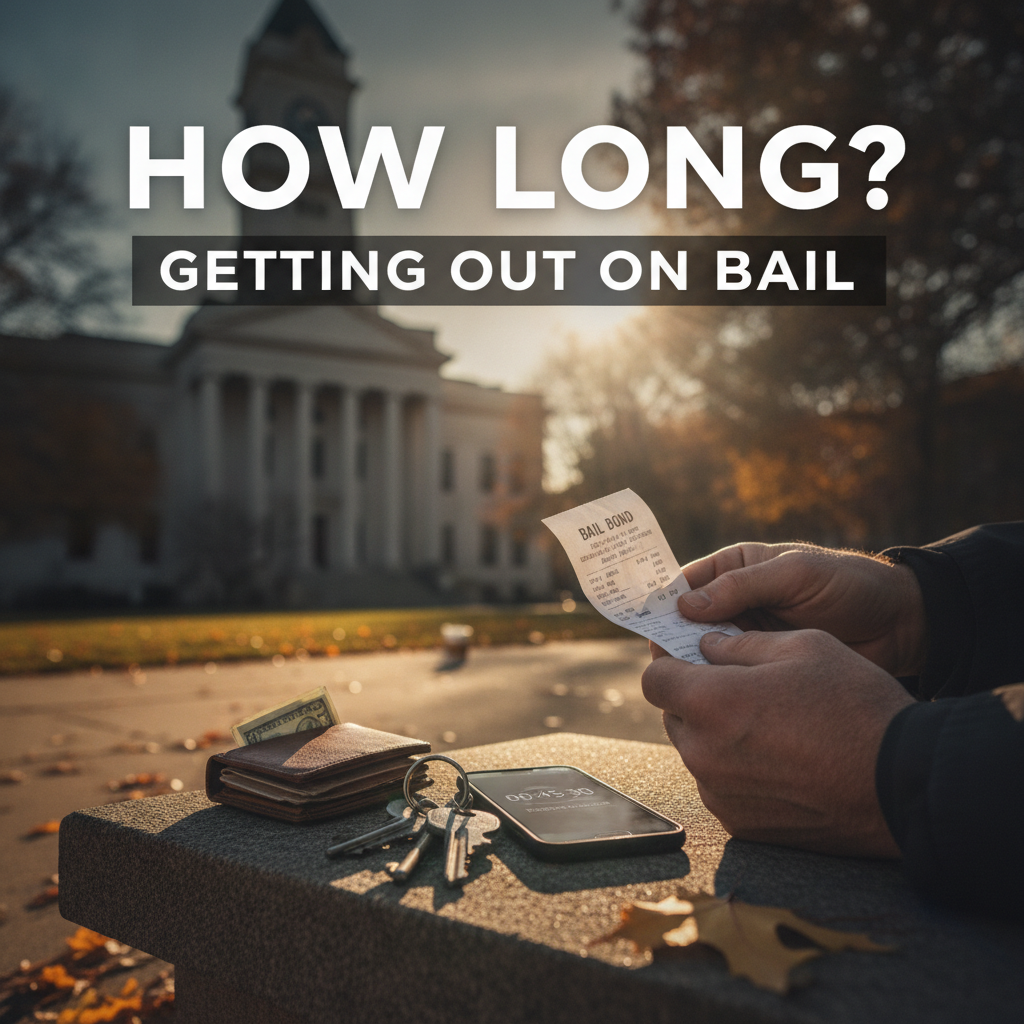 Person holding bail bond receipt outside courthouse