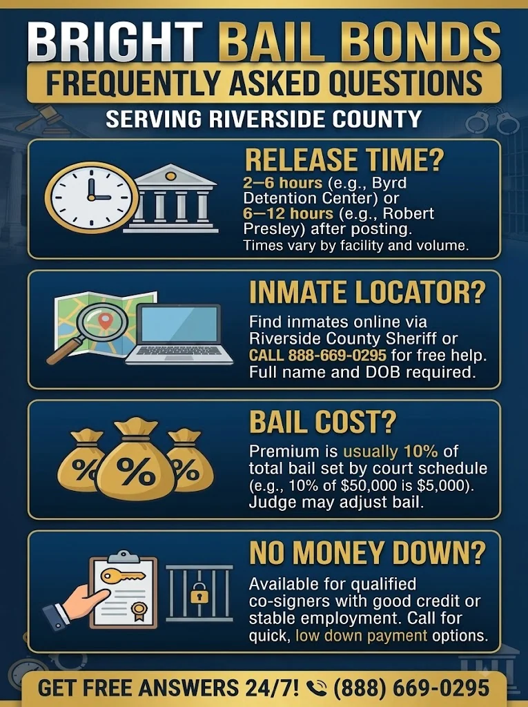 frequently asked questions about bail bonds in riverside county