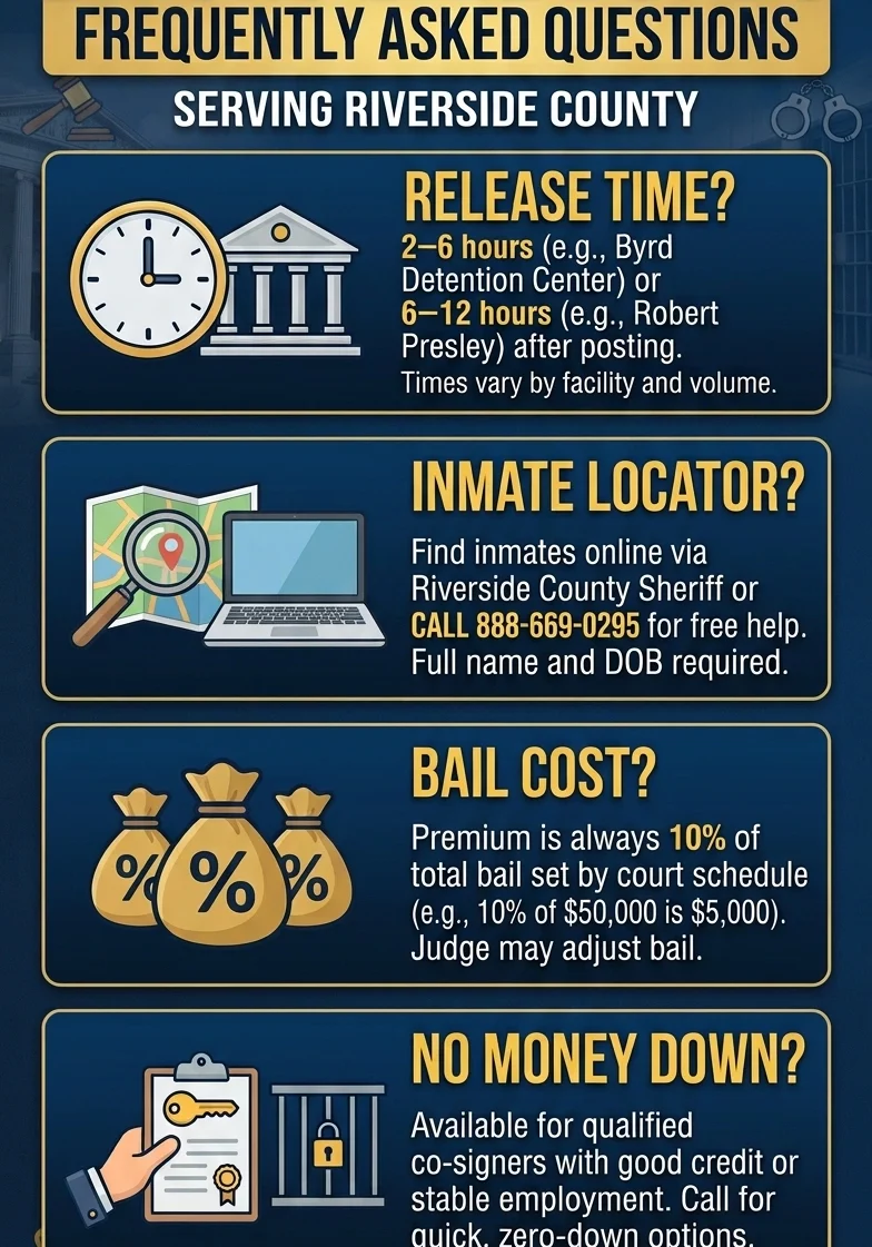 frequently asked questions about bail bonds in riverside county